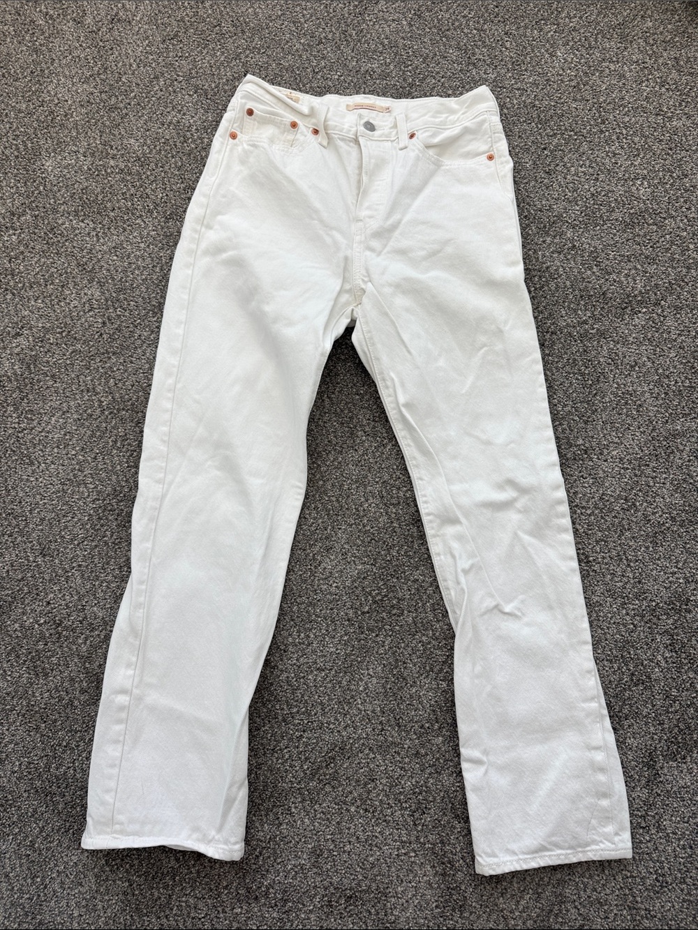 Levi's Women's White Straight Jeans